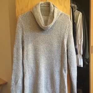 Grey Knit Turtle Neck Sweater